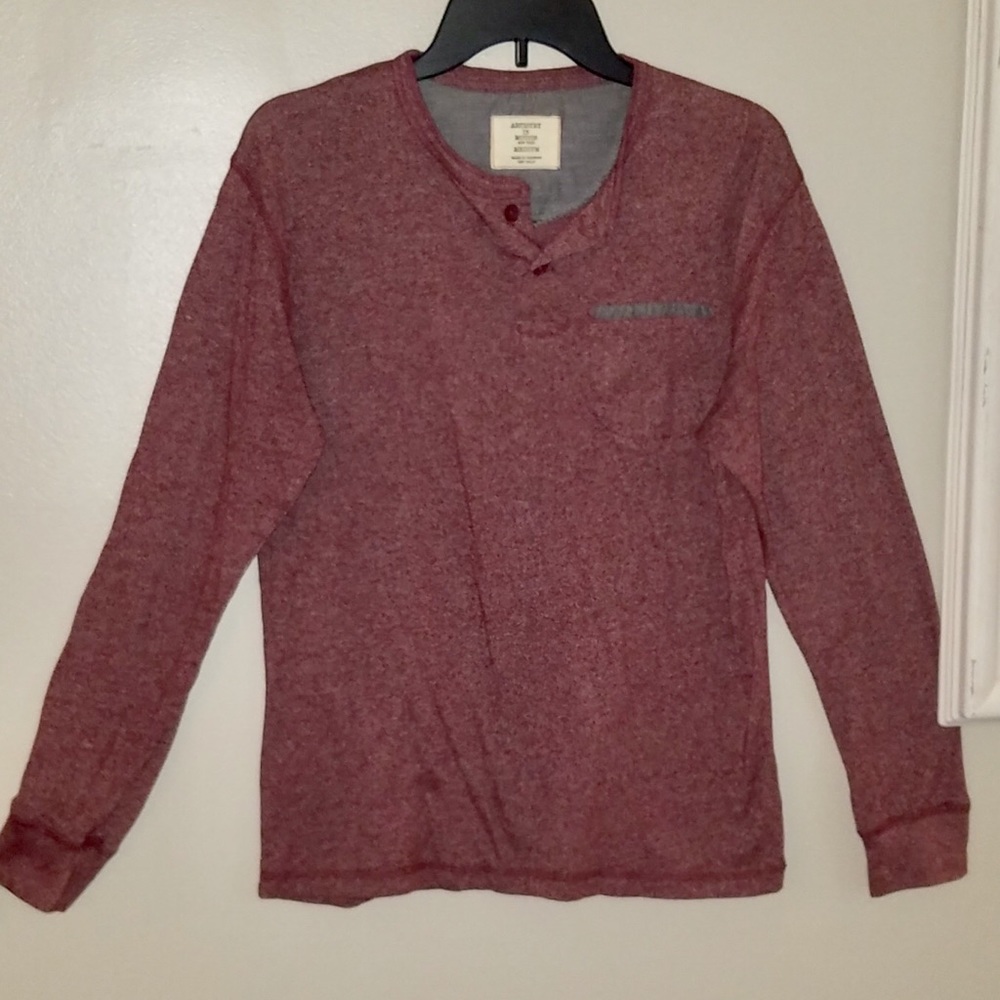 Men’s Maroon Heathered Long Sleeve T-shirt